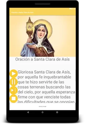 Oración a Santa Clara de Asís android App screenshot 0